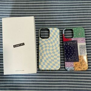 CASETiFY Impact Case iPhone 12 & 12 Pro Baby Blue Twist Clear Frost